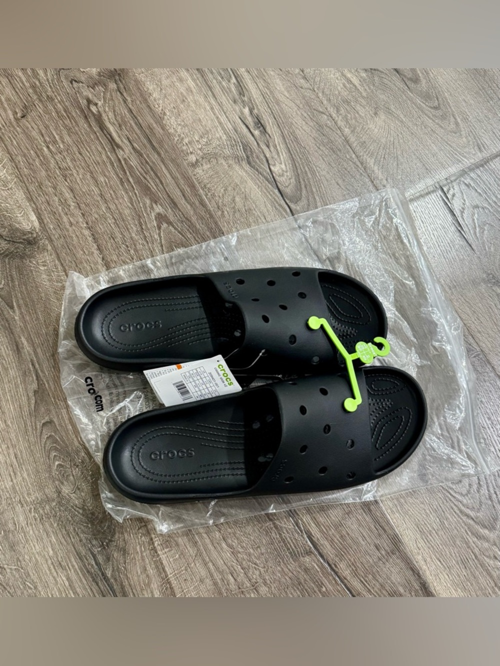 New Men’s Size 15 Saturday Slider CROCS Black Sandals with Perforated Upper - Picture 5 of 13